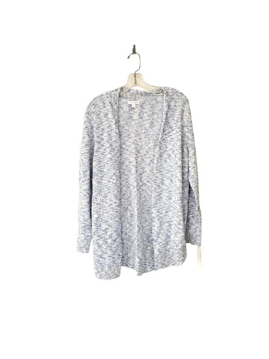 Charter Club Sweaters - Charter Club Womens Open Front Cardigan Sweater Blue & White Cotton Blend Size L